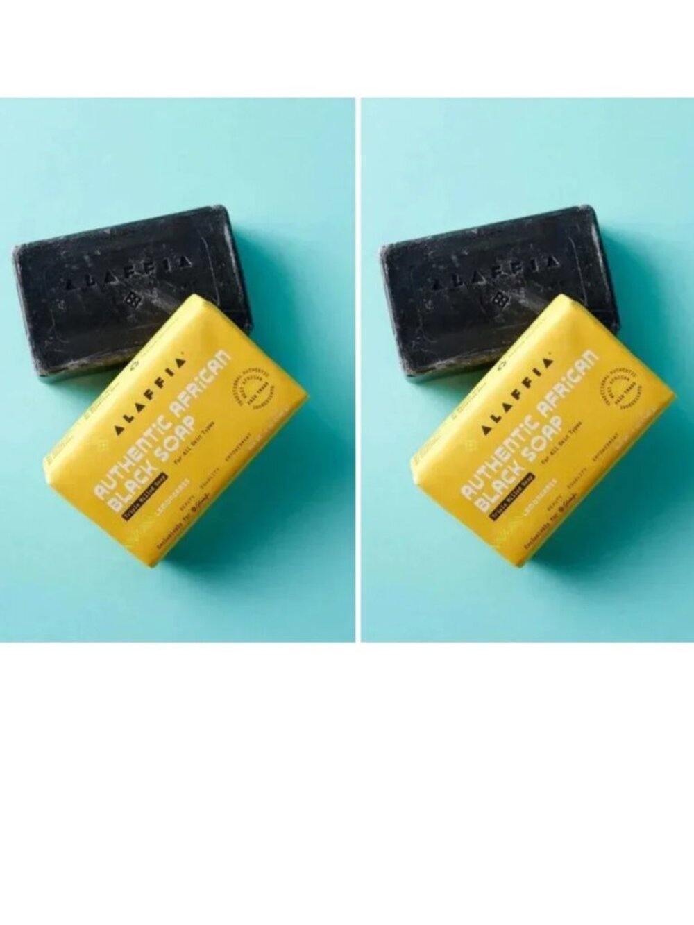 2pc Authentic African Black Charcoal Soap - Lemongrass for Stress Relief 5oz